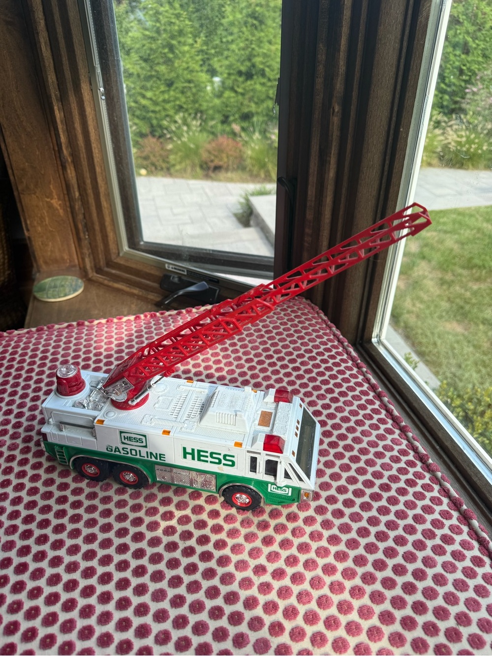 Hess Fire Ladder Truck Toy - White, Green & Red